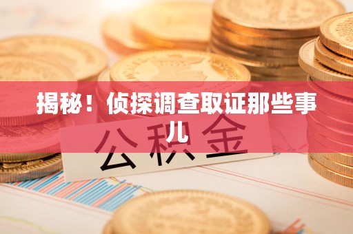 石狮揭秘！侦探调查取证那些事儿