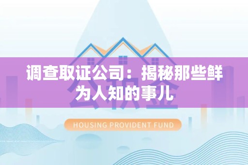 石狮调查取证公司：揭秘那些鲜为人知的事儿