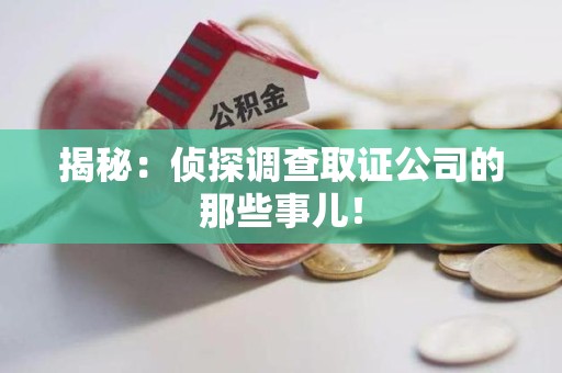 石狮揭秘：侦探调查取证公司的那些事儿！