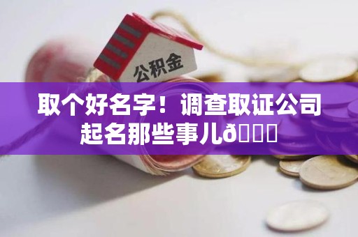 石狮取个好名字！调查取证公司起名那些事儿😎