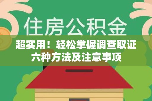 石狮超实用！轻松掌握调查取证六种方法及注意事项