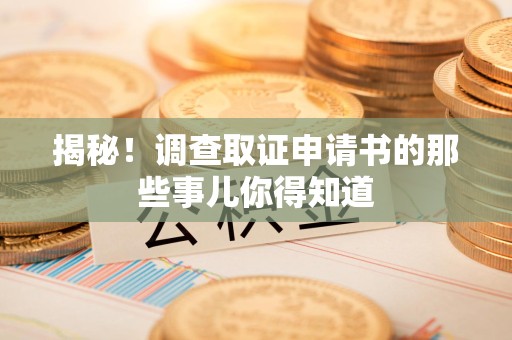 石狮揭秘！调查取证申请书的那些事儿你得知道