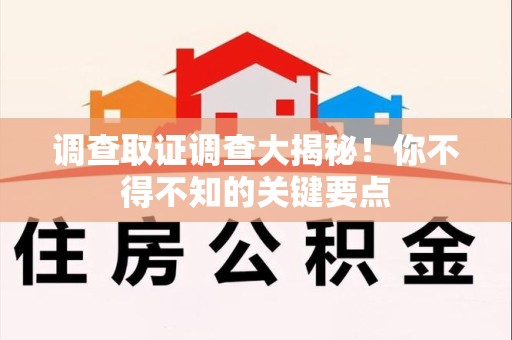 石狮调查取证调查大揭秘！你不得不知的关键要点