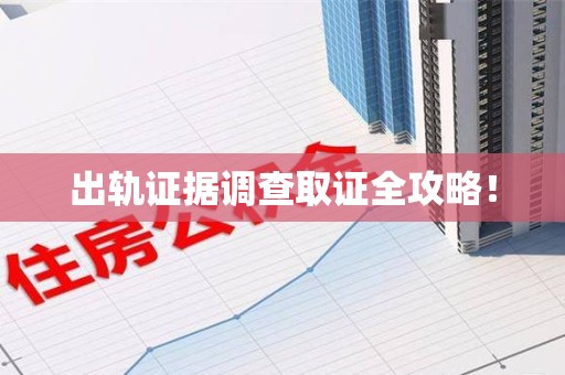 石狮出轨证据调查取证全攻略！