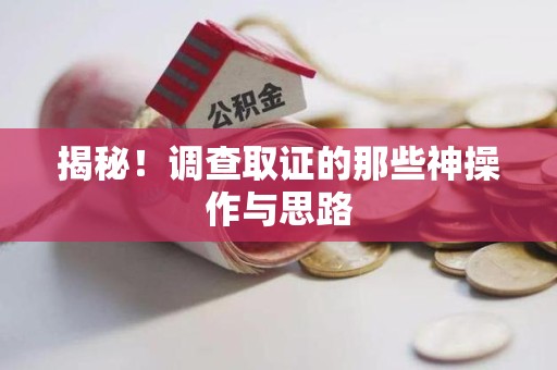 石狮揭秘！调查取证的那些神操作与思路