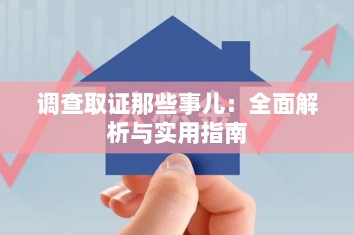 石狮调查取证那些事儿：全面解析与实用指南