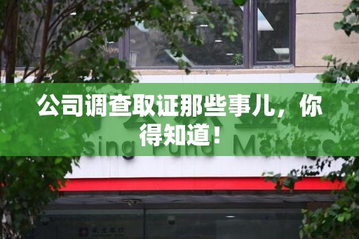 石狮公司调查取证那些事儿，你得知道！