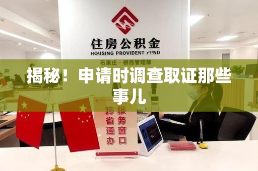 石狮揭秘！申请时调查取证那些事儿