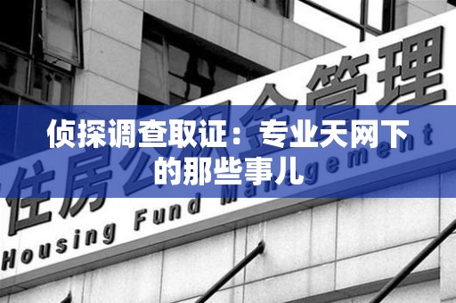 石狮侦探调查取证：专业天网下的那些事儿