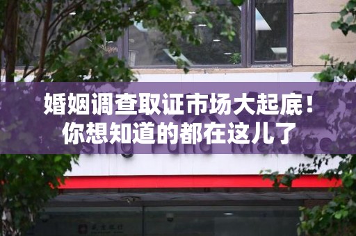 石狮婚姻调查取证市场大起底！你想知道的都在这儿了